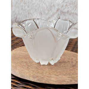 Vintage Waltherglas Susanna Satiniert Frosted Flower Bowl, Made in Germany